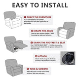 ANARACHON Leather Like Recliner Chair Covers Heavy Duty, 4 Pieces Lazy Boy Recliner Cover for Recliner Chair, Leather Cover for Recliner slipcovers Washable for Pets (Dark Brown) ANARACHON