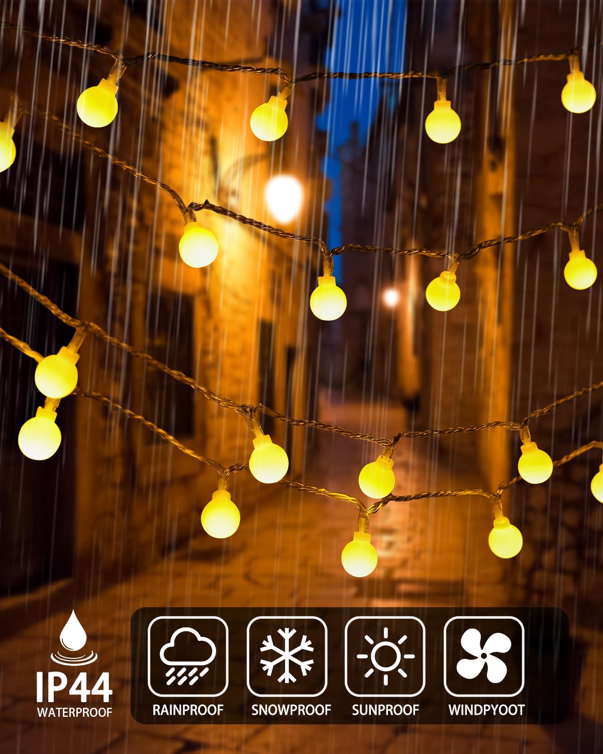 RadiHub Globe String Lights,Battery Operated Lights with Remote Timer Waterproof, 40FT 120LED 8 Modes Indoor Outdoor Fairy String Lights for Bedroom,Wedding,Tent,Camping,Party,Garden,Bar,Warm White RadiHub