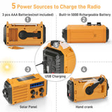 Emergency Radio with NOAA Weather Alert, Portable Solar Hand Crank AM/FM Radio for Survival,Rechargeable Battery Powered Radio,USB Charger,Flashlight,Reading Lamp,for Home Outdoor Eoxsmile