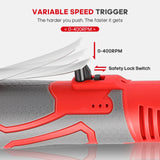 FAHKNS 18V Extended Cordless Ratchet Wrench 3/8 Electric Wrenches Set 45 ft-lbs (60 N.m) 400RPM Power,2 Battery 2.0Ah Lithium-Ion,7 Sockets (10/11/12/13/14/15/17mm) And Charger,Variable Speed Trigger FAHKNS