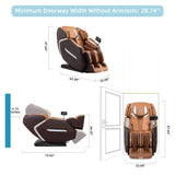 MassaMAX A580 2026 4D Massage Chair for Big & Tall People Full Body Massage Up to 6'10" & 500 lbs, Yoga Stretch, AI Voice Control, 22 Modes, 59" SL Track, Auto Footrest Extension, and Heating (Brown) MassaMAX