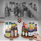 ANBOXIT Lazy Susan Organizer for Table, 10 Inch Wooden Lazy Susan Turntable for Cabinet, Acacia Wood Turntable Kitchen Spice Rack (1 Pack) ANBOXIT