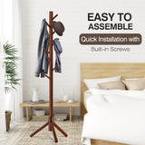 WANGMUXIA Coat Rack, Freestanding Coat Rack with 8 Hooks and 3 Adjustable Size Tree Coat Racks for Bedroom, Hallway, Entrance, Office, for Hats, Coats, Scarves, Handbags WANGMUXIA
