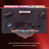 HLDIRECT 40 Inch Gaming Desk with Carbon Fibre Surface- A Shape Large Computer Desk Gaming Table Ergonomic Pc Gaming Workstation Home Office Desks HLDIRECT