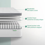 Novilla King Size Mattress, 10 Inch Hybrid King Mattress in a Box, Pocket Innerspring Hybrid Mattress King for Motion Isolation, Pressure Relief & Enhanced Edge Support, Medium Firm Feel Novilla