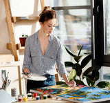 Beach Paint by Numbers Kit for Adults Beginner,Flower Easy Adult Paint by Number Kits on Canvas DIY Painting for Beginners Art by Numbers for Home Wall Decor 16x20 Inch NEGEKFKX