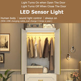 75" Tall 2 Doors Armoire Wardrobe Closet with Mirrors and LED Lights,Freestanding White Wardrobe Armoire for Bedroom with Drawers and Hanging Rod,Modern Armoire Storage Cabinet(2 Doors with Mirrors) jiteentarou