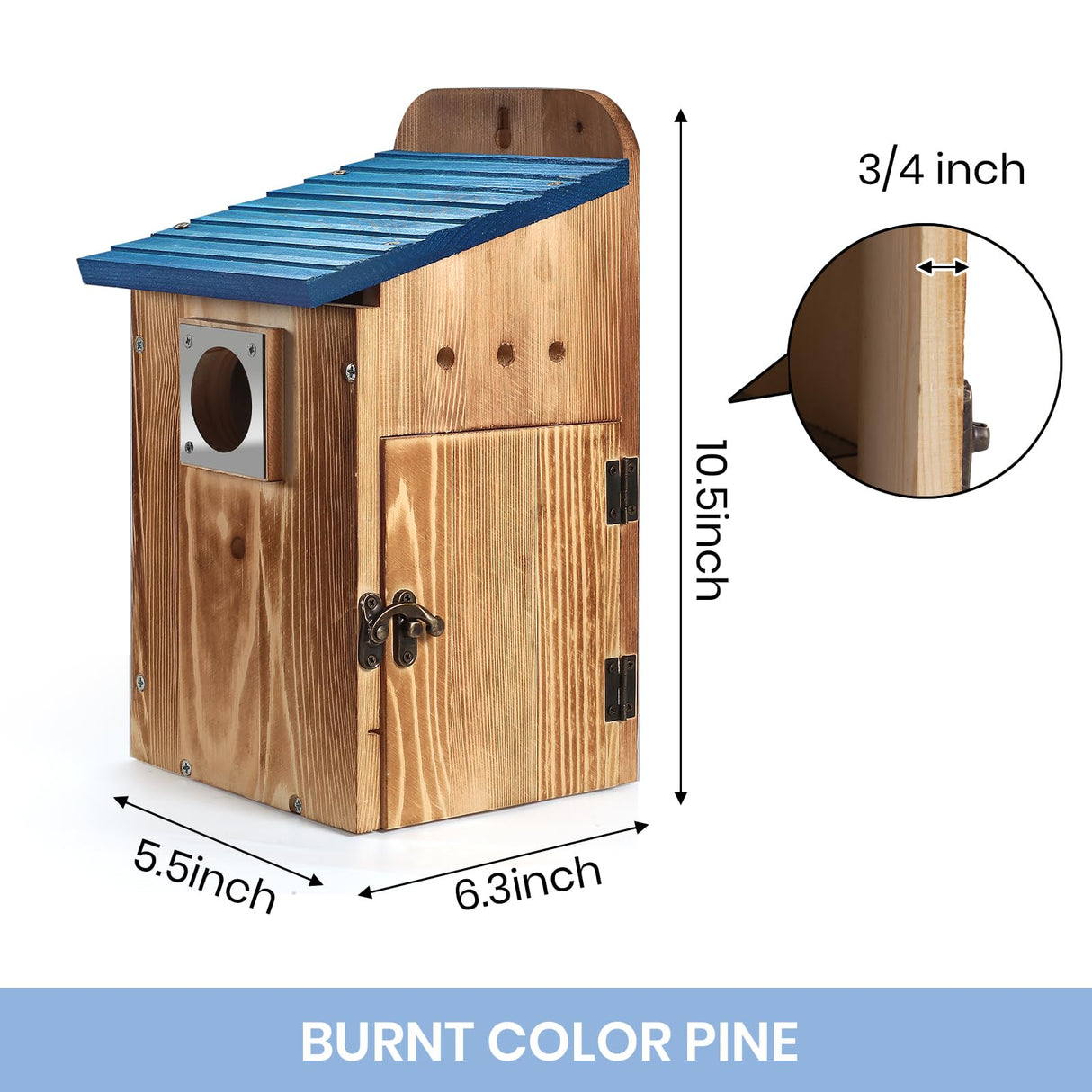 Blue Bird Houses for Outside - Durable Birdhouses for Outdoors with Clear View Panel & Predator Guard for Bluebird Wren Swallow Finch Chickadee Cardinal Predimeza