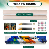 2 Pack Paint by Numbers Kit for Adults Beginner, Romantic Lover Adult Paint by Number Kits on Canvas, DIY Acrylic Number Painting for Adults Landscape for Home Decor Gift 16x20 Inch Possoco