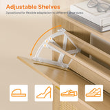 HOOBRO Rattan Shoe Storage Cabinet, Shoe Cabinet Storage for Entryway, Shoe Organizer with 2 Flip Drawers, Narrow Shoe Cabinet with Adjustable Shelves for Hallway, Living Room, Natural NN80SC01 HOOBRO