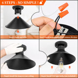 Brightever 2-Pack Industrial Semi Flush Mount Ceiling Lights, Matte Black Farmhouse Light Fixtures, Close to Ceiling Lights for Kitchen, Laundry Room, Entryway, Hallway E26 Base, Bulb not Included Brightever