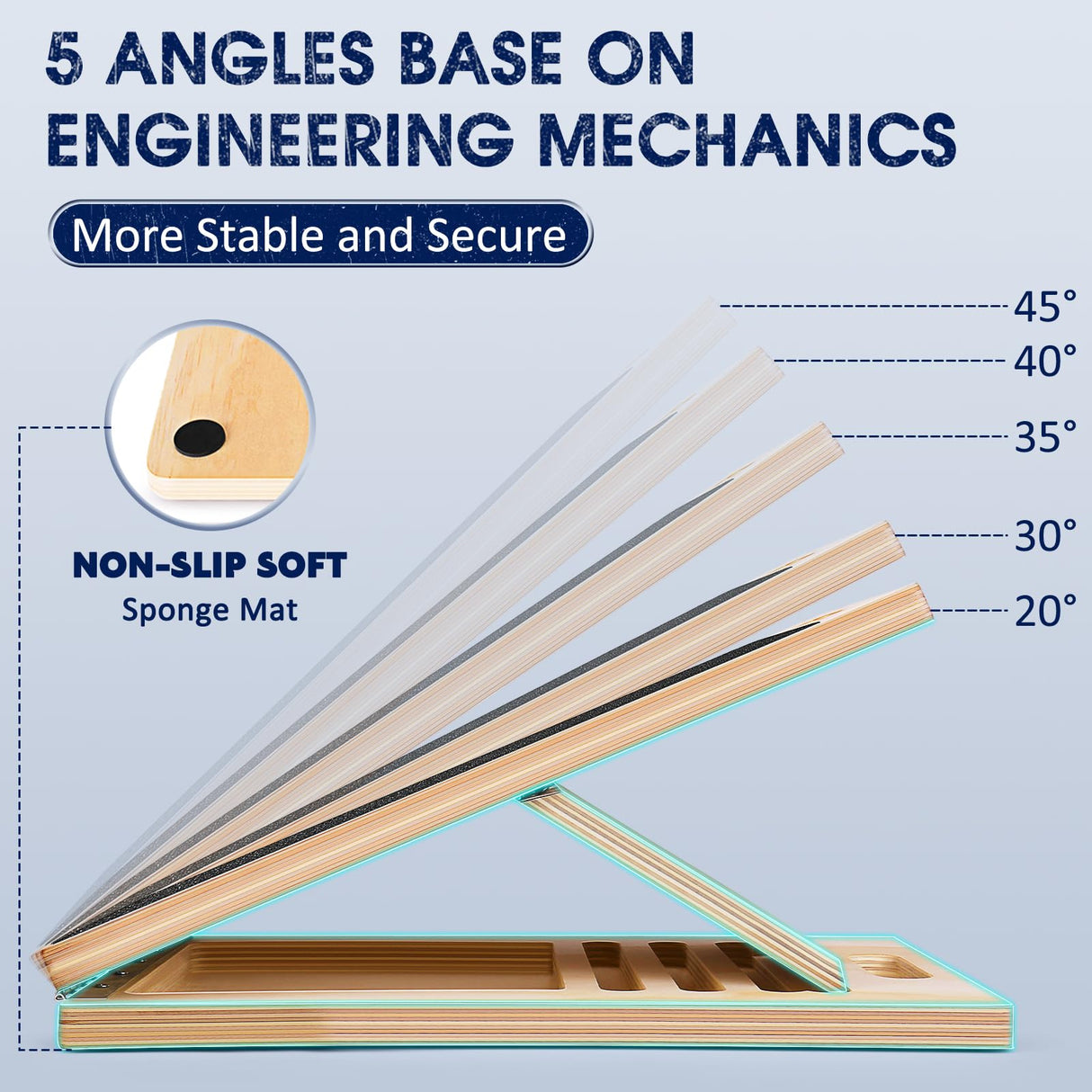 Portable Wooden Slant Board for Calf Stretching Squats Calf Stretcher Pilates Physical Therapy Equipment Adjustable Incline Board for Knees Ankle Heel Feet Leg NORBASE