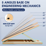 Portable Wooden Slant Board for Calf Stretching Squats Calf Stretcher Pilates Physical Therapy Equipment Adjustable Incline Board for Knees Ankle Heel Feet Leg NORBASE