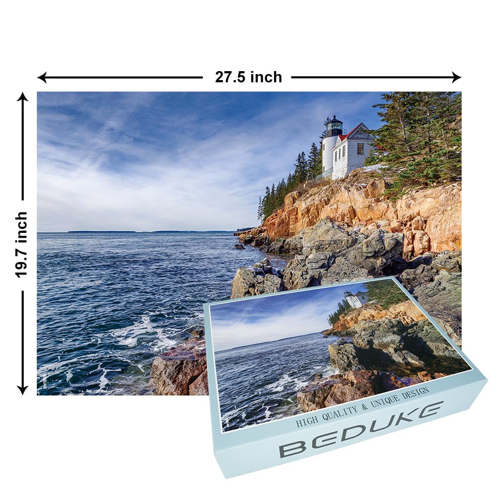BEDUKE Jigsaw Puzzles for Adults 1000 Pieces Acadia National Park 1000 Piece Puzzle Age 14+ Thick Sturdy Cardboard Precise Interlocking Family Game BEDUKE