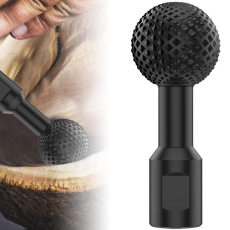 GLMFAN Sphere Rotary Burr w 5/8-11 Threads for 4 1/2 and 5 In Angle Grinder Carbon Steel Ball Gouge Angle Grinder Attachments Power Carving Tools for Wood Carving Grinding Polishing Engraving (Black) GLMFAN