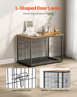 VEVOR 38" Dog Crate Furniture, Dog Kennel Furniture with Double Doors, 2-in-1 Decorative Wooden Dog Crate with Removable Tray, Dog Crate End Table Hold up to 70 lbs for Small, Medium Dogs Brown VEVOR
