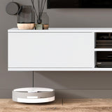 Atelier Mobili Floating TV Stand Wall Mounted, 70 inch Media Console, Floating Entertainment Center, White TV Stand for 75 inch TV ATELIER MOBILI THE LEADER OF THE INTERCHANGEABLE FURNITURE