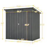 6x4 FT Outdoor Storage Shed with Lockable Double Doors, Aluminum Frame, Weatherproof with Frame Floor, Metal Tool Shed for Garden, Backyard, Patio, and Equipment Storage Mulinsonfly