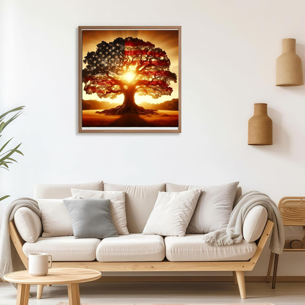 CSZPPQAF 5D Diamond Painting Kits for Adults, Tree of Life Diamond Art Kits for Adults Beginner, DIY American Flag Full Drill Round Diamond Dots Gem Art for Home Decor 13.7x13.7 Inch CSZPPQAF