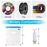 YOOPAI Filament Storage Bag Vacuum Kit-20Pack Cleaning Drying Sealed Bags for 3D Printer Filament with Desiccants/Humidity Indicator Cards/Hand Pump (Plastic 13.2 x 12.7inch) YOOPAI