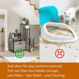 Cat Litter Box Enclosure Furniture with 3-Tier Storage Shelves, Wooden Large Hidden Litter Box Furniture, Modern Style Cat Washroom with Metal Frame Cat House Doppeltcharms