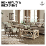 La Vane 11 inch / 28cm Wooden Furniture Legs, 4PCS Soild Wood Turned Spindle Black Replacement Spool Feet with Pre-Drilled M8 Inch Bolt & Mounting Plate for Couch Sofa Armchair Dresser Chest La Vane