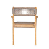 Christopher Knight Home Dolly Dining Chairs Set of 4, Acacia Wood Frame Dining Chairs, Rope Woven Armchair, Accent Dining Chair Set, Patio Wooden Armchair for Backyard Poolside Garden, Light Teak Christopher Knight Home