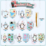 28 Pack Winter Christmas DIY Crafts Kit for Kids, Make Your Own Christmas Penguin Ornaments Stickers Cutouts Art Crafts Bulk for Kids Winter Holiday Xmas Home Class Art Game Activities Party Favors VABAMNA