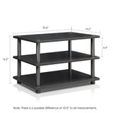 FURINNO Turn-N-Tube Easy Assembly 3-Tier Corner TV Stand, Blackwood/Black Furinno