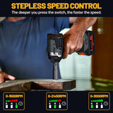 ALIESTFDNO 1/2 inch Cordless Impact Wrench, with Max TRQ (800N.m) 590Ft-lbs Brushless Electric Impact Gun, 2 x 4000mAh Battery, 4 Sockets, 3000RPM High TRQ Impact Driver for Home Car Truck Mower ALIESTFDNO