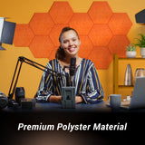 Self-adhesive Hexagon Acoustic Panels 12 Pack, TONOR 12"x 10"x 0.4" High Density Sound Proof Panels Tiles for Walls, Absorbing Noise and Eliminating Echoes Acoustic Foam for Home Studio Orange TONOR