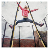 12ft Trampoline Net - Replacement Enclosure Safety Net for 8 Poles Round Frames Trampoline with Double Zipper and Protection Buckles Biggun