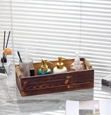 TIMRIS Rustic Wooden Box, Farmhouse Bathroom Decor Box, Wooden Toilet Paper Holder, Toilet Tank Basket, Decorative Storage Container Box (Rustic Brown) TIMRIS