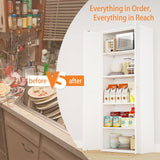 Howzone Food Pantry Cabinet, 71" Kitchen Pantry Storage Cabinets with Doors and Adjustable Shelves, Metal Hutch Cabinet with Storage for Kitchen, Living Room, Dining Room, White Howzone