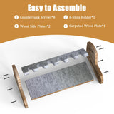 Aoanoko Pistol Rack for Gun Safe, Handgun Rack with Non Slip Carpeted Surface, Pure Wood Made Pistol Stand for Gun Cabinet Storage Pistol Storage, 6 Slots Pistol Stand Aoanoko