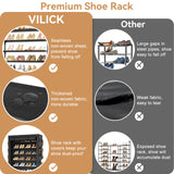 VILICK Shoe Rack with Cover, 8 Tier Tall Shoe Organizer Storage for 36-45 Pair Shoes and Boots Large Shoe Storage Shelf Free Standing Shoe Rack for Closet, Front Door Entrance, Dorm, Garage VILICK