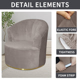 ZEaink Velvet Swivel Barrel Chair Cover, Soft Round Club Armchair Slipcover Modern Accent Chair Slipcover Stretch Single Sofa Cover Washable for Living Room Furniture Protector(E) ZEaink