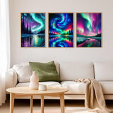 mrpwnle Diamond Art Kits for Adults,3 Pack Aurora Diamond Painting for Beginners, 5D Northern Lights Diamond Art Kit for Adult, Landscape Diamond Art Painting Kits, DIY Crafts Kits 12x16inch mrpwnle