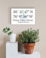GPS Sign Personalized Location Custom Coordinates Beach House or Lake Home Address Latitude Longitude Wall Art Decor - Solid Wood - 16.5" x 10.5" (Compass GPS Sign) Broad Bay