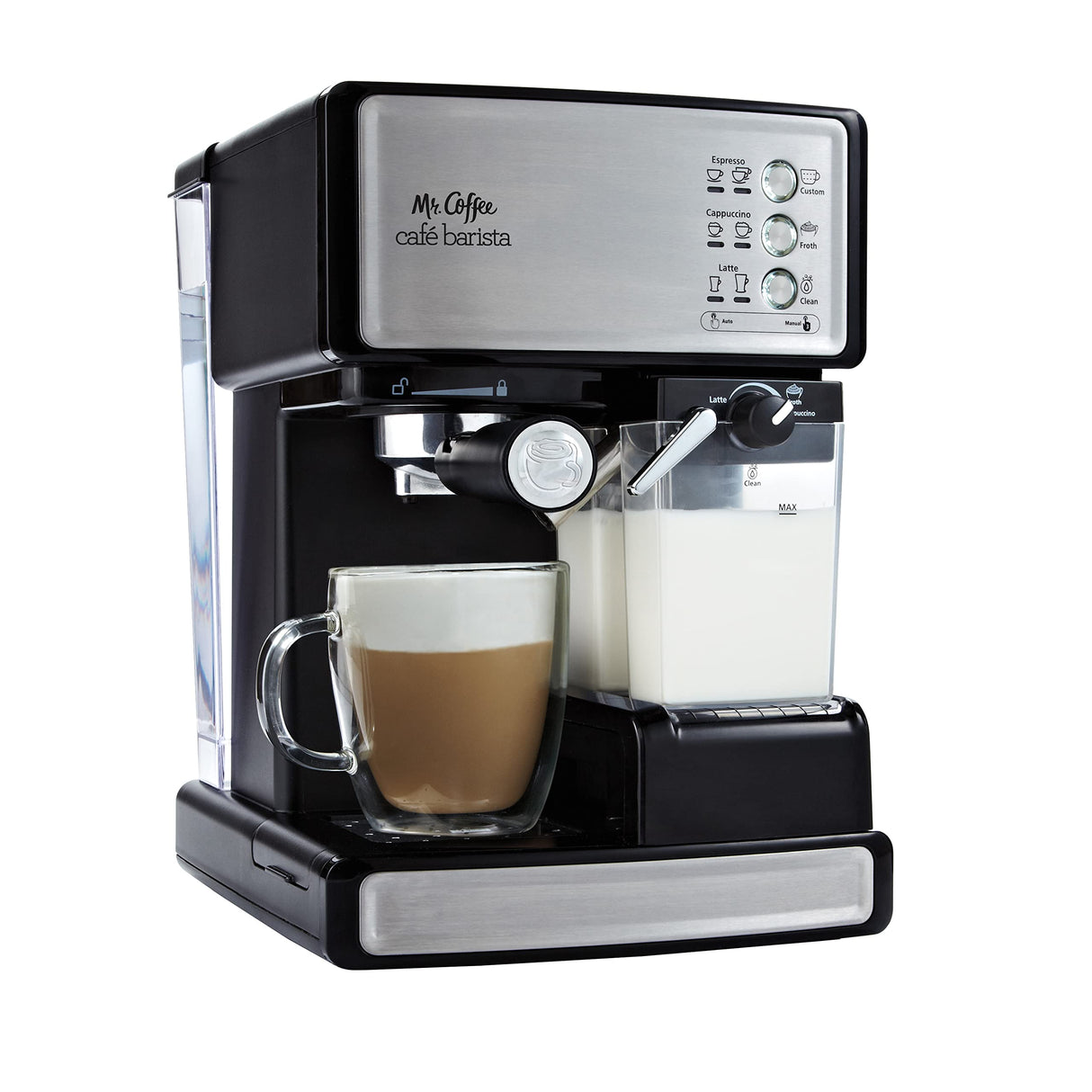 Mr. Coffee Espresso and Cappuccino Machine, Stainless Steel, Programmable Coffee Maker with Automatic Milk Frother, 15-Bar Pump, Ideal for Home Baristas Mr. Coffee