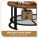 Recaceik Coffee Table Set, Coffee Table & Two End Side Table, Modern 3-Piece Living Room Table Set for Office, Living Room, Apartment, Small Space, Easy Assembly Furniture, Rustic Brown Recaceik