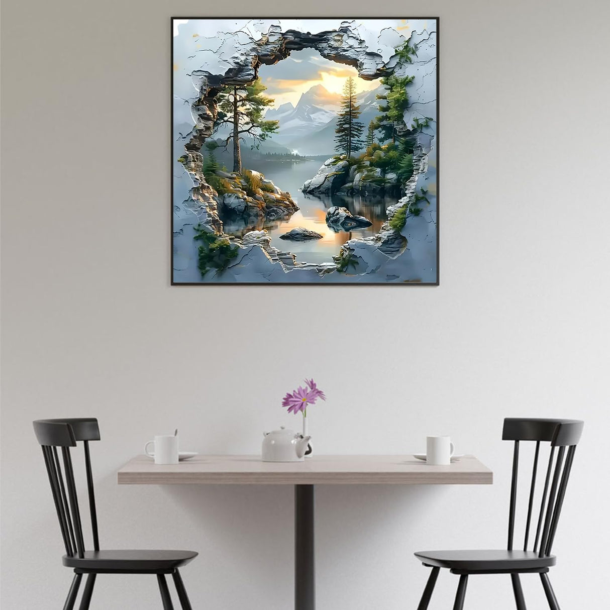 CHWGLFGG 5D Diamond Art Kits for Adults Beginners, Mountain Sunset Landscape Diamond Painting Kits, DIY Full Round Drill Paint by Diamonds Dot Gem Art for Adults, Home Wall Decor 13.7X 13.7 Inch CHWGLFGG