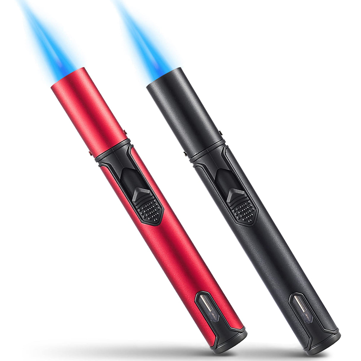 Urgrette 2 Pack Butane Torch Lighter, 6-inch Refillable Pen Lighter Adjustable Jet Flame Butane Lighter for Grill BBQ Candle Camping (Gas Not Included) Raven & Ruby Urgrette