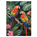 JISHSHAY Parrot Jungle Diamond Painting Round Drill Diamond Art Round Beads Gem Art Gem Painting Mosaic Kits for Adults Embroidery Kit Jigsaw Puzzles Paint by Numbers Wall Decor 30×40cm/ 11.81×15.75in JISHSHAY