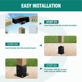 HAYOHRT 15° Pergola Brackets 75° Pergola Brackets Corner Bracket with Post Base Gazebo Kit for 4x4'' (Actual 3.5x3.5 in) Wooden Beams Lumber Gazebos Patio Pergola Sheds HAYOHRT