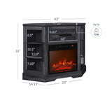 BELLEZE 43" Corner TV Stand with 18" Electric Fireplace Heater for TVs up to 43", Modern Corner Wood Entertainment Center with Glass Door Storage Cabinets - Dale (Rustic Grey) BELLEZE