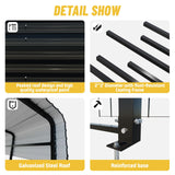 HEYTOWN Metal Carport 10 * 15 FT with Enhanced Base Heavy Duty Garage with Galvanized Steel Roof Multi-Use Shelter Outdoor for Car, Pickup, Boat and Tractors HEYTOWN