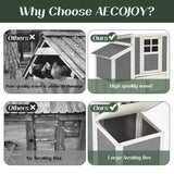 AECOJOY 98'' Extra Large Chicken Coop with Run, Wood Chicken House for 6-8 Chickens with 4 Nesting Boxes & Pull-Out Tray, Outdoor Hen Fence Poultry Pet Cage for Backyard AECOJOY