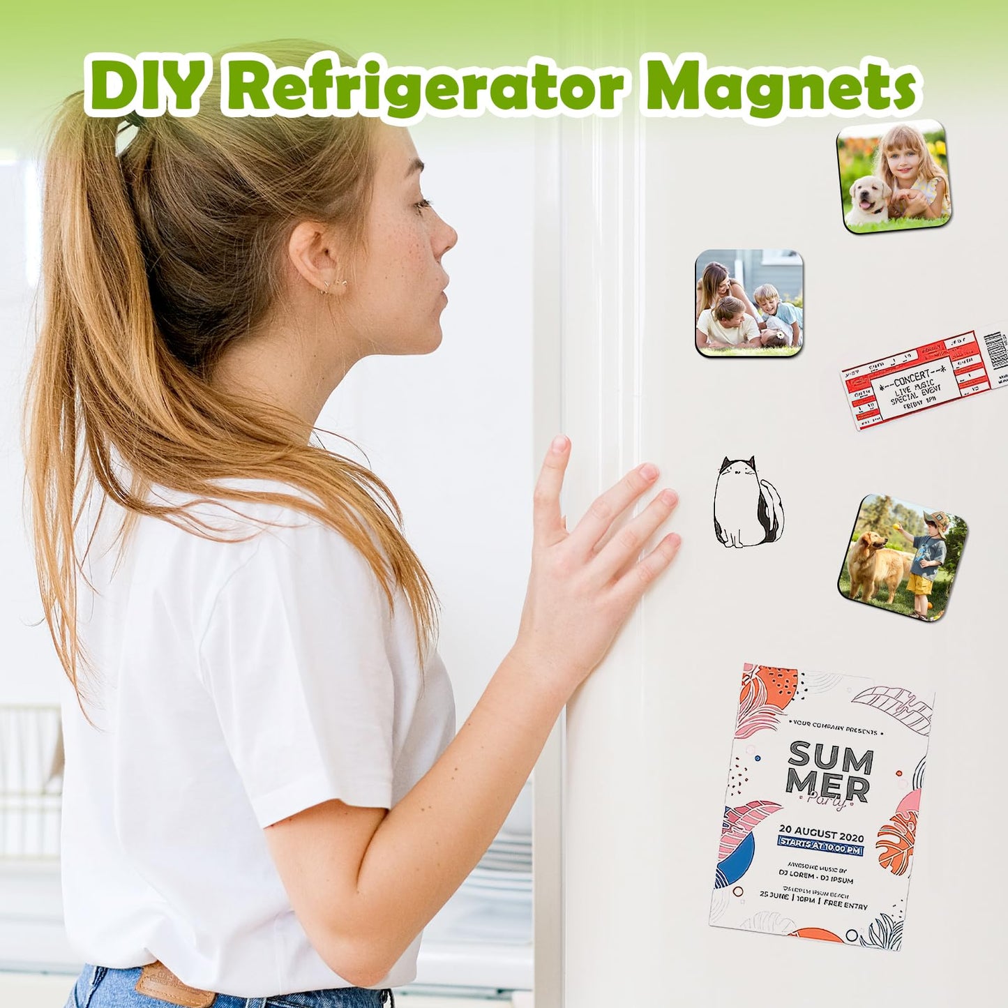 Qualsen Sublimation Blanks Fridge Magnet for Home Kitchen Refrigerator Magnets Sublimation Magnets Fridge Magnets DIY Decorative Magnets, with 30 Pcs Sublimation Printing Square Blank (1.97x1.97 inch)