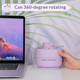 SKYDUE 360 Degree Rotating Desk Organizer, Dual-Purpose Pencil Pen Holder for Desktop, Rotating Desk Pen Organizer with 5 Slots Purple SKYDUE